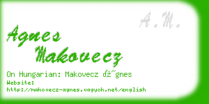 agnes makovecz business card